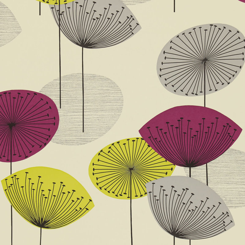 Dandelion Clocks 10.05m x 52cm Wallpaper Roll, Purple