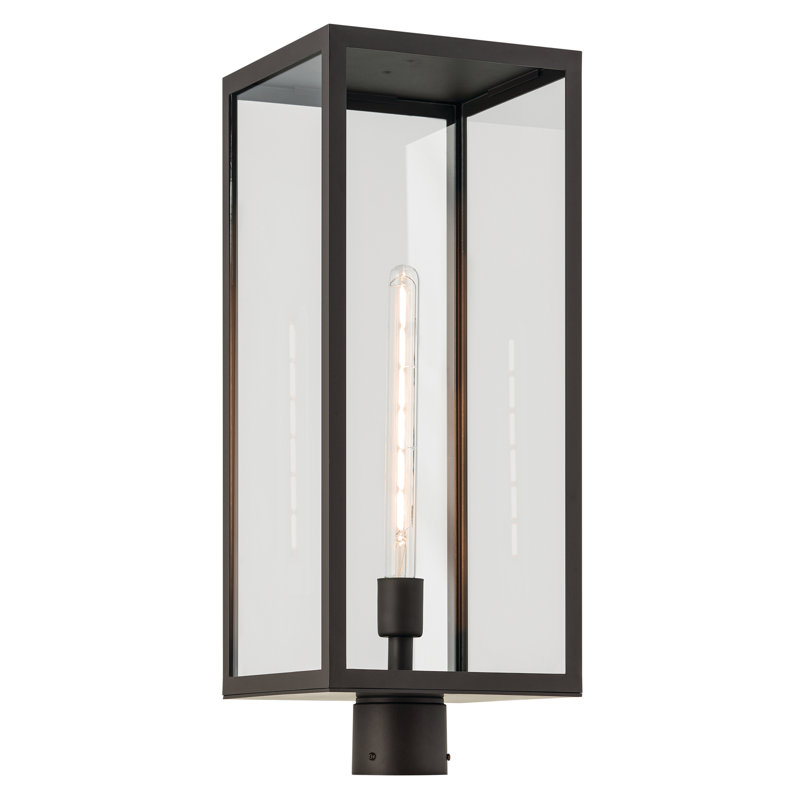 Transparent Post Lantern, Olde Bronze