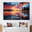 Horizon, coucher de soleil au bord du lac I - lac, art mural-1055053862-1055053881