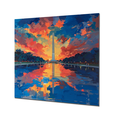 Blue Red National Pride Washington Monument I - Monuments Wall Art Print