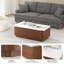 Coffee Table, Stone‑Effect Marble Top with Hidden Storage-1390333308
