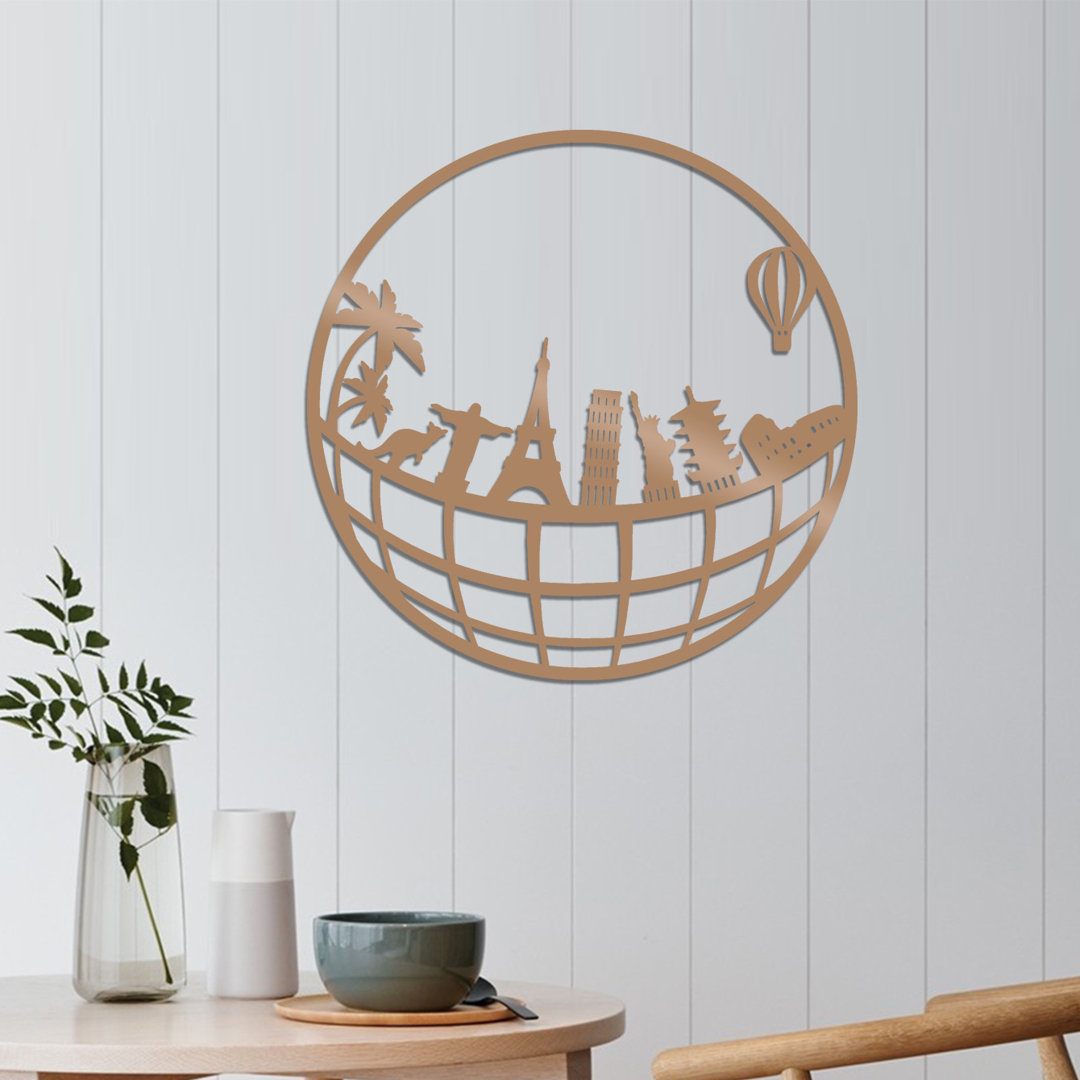 World Map Metal 5 Wall Décor