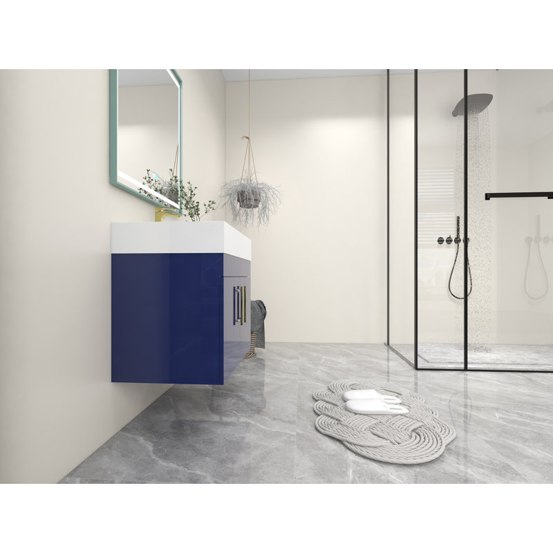 Ensemble de meuble-lavabo simple 30 po, Bleu nuit brillant