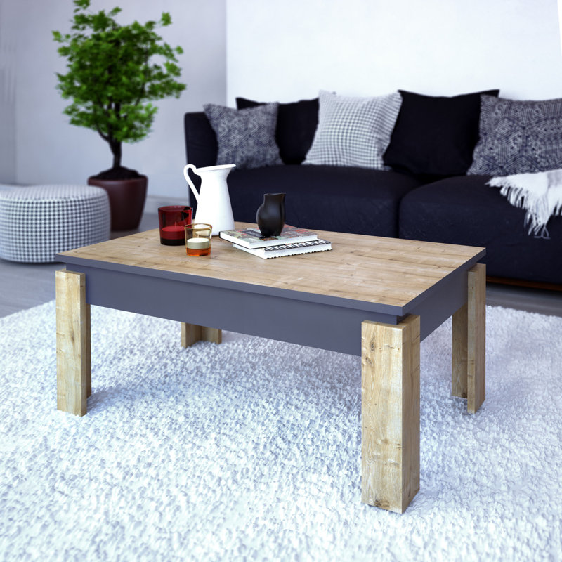 Halley Coffee Table, Sapphire Oak, Sapphire Oak/Dark Gray