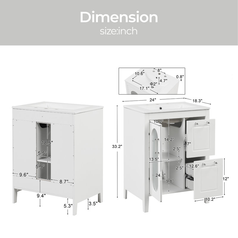 Ensemble de meuble-lavabo simple 24 po Markies