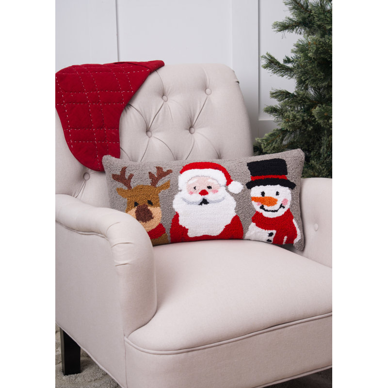 Christmas Buddies Trio Hooked Pillow