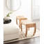 Tabouret de coiffeuse ou de repose-pieds courbé en bois de manguier Lovisa