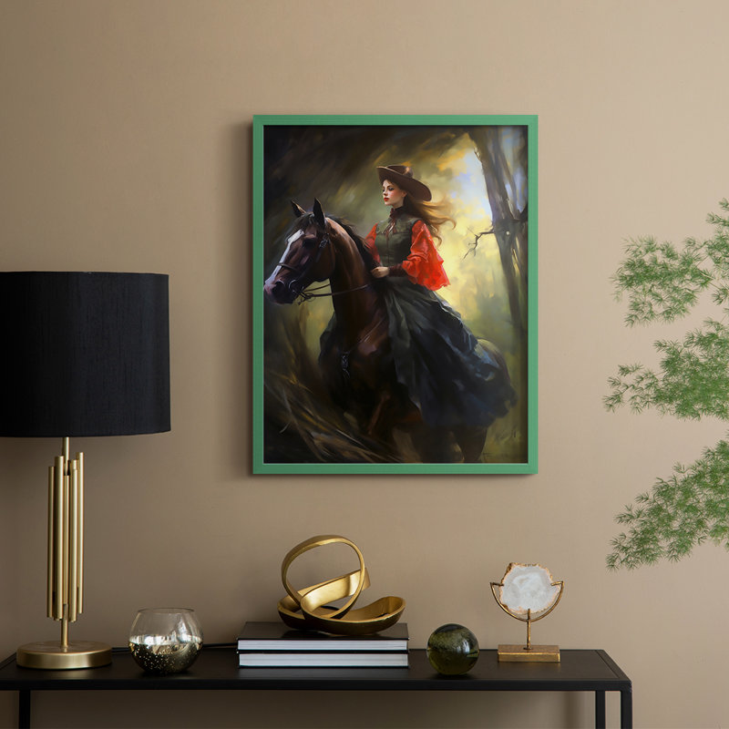 Reproduction encadrée WOMEN Series CDXCII - bois massif, H 21 po x l 17 po, Vert