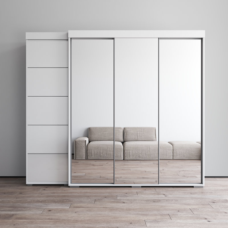 Armoire 94,1 "avec 3 miroirs Aria, Blanc