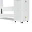 Grand lit escamotable mural avec portes de rangement, blanc