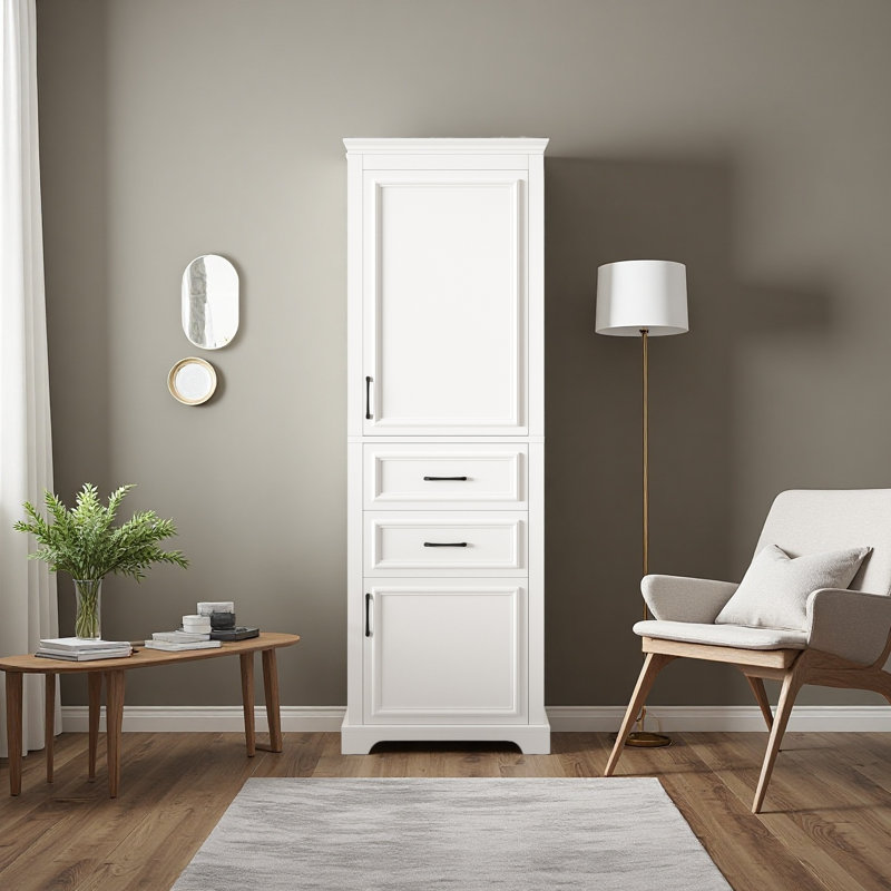 71-Inch Tall Freestanding Bathroom Vanity With Damping-Hinge Doors And Drawers, Featuring A Modern Elegant Design