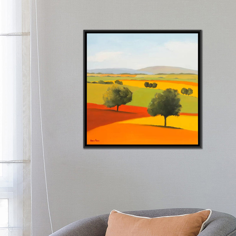 « red tree », impression sur toile, H 18 po x l 18 po x P 1,5 po, Toile avec cadre flottant noir, Pas de tapis
