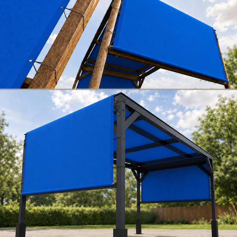 Auvent de remplacement pour abat-jour haute densité avec tige lestée en acier inoxydable Colourtree, 5 pi x 14 pi, Bleu