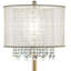 Grande lampe de table 30 "en métal" Bhavya "avec finition dorée, abat-jour blanc