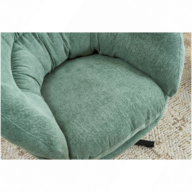 Upholstered Swivel Accent Chair, Green Chenille