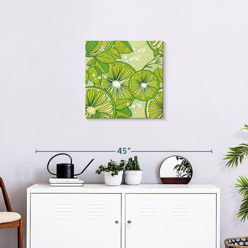 Yarlin Lime And Mint Pattern, 20" H x 20" W