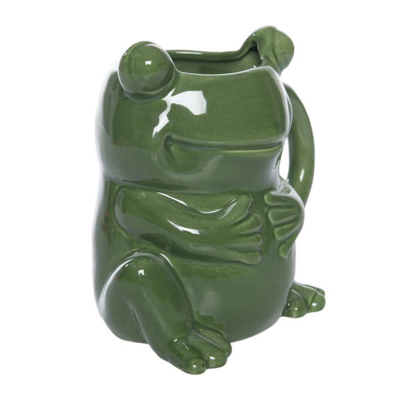 Ceramic Frog Shape Coffee Mug, Green, Ceramic, Table, Kitchen, Spring, Drinkware