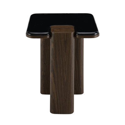 Dana Natural Marble Top & Dark Walnut End Table W/Natural Marble