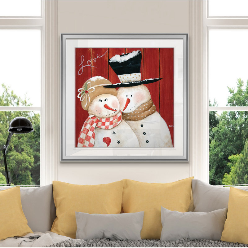 « frosty love », peinture, H 28 po x l 28 po x P 1,5 po, Encadrement argenté