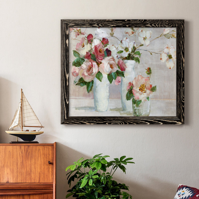 Shades Of Blush - Peinture sur toile encadrée, H 24 po x l 18 po x P 1,5 po, Noir