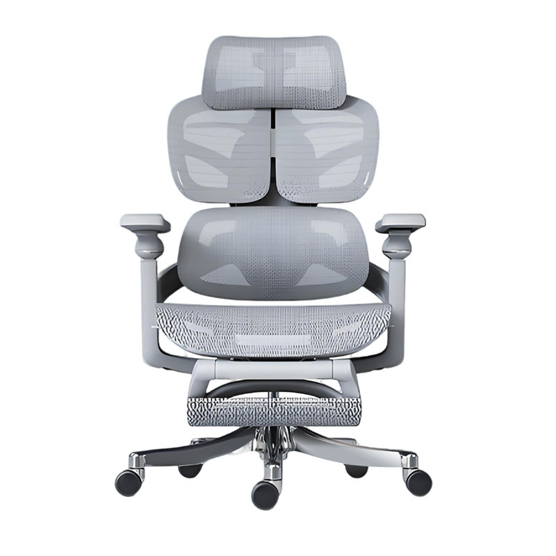 46.85″ Modern Simple Gray Ergonomic Chair, Breathable Mesh Back Support Swivel Seat for Home & Office