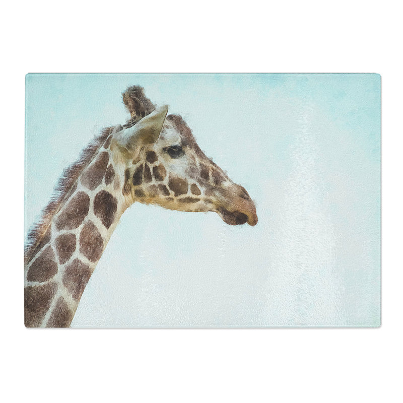 Tempered Glass Giraffe Profile Chopping Board, 28.5 cm x 39 cm