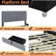 Élégant lit plateforme tapissier en velours avec rangement et très grand lit simple TG-1411814099