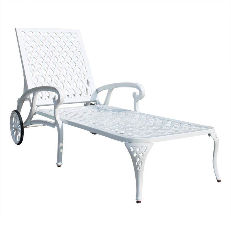 Chaise longue simple inclinable 48,2 po Aeowyn, Blanc