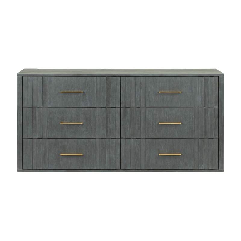Nantucket Solid Wood 63" W 6-Drawer Dresser 