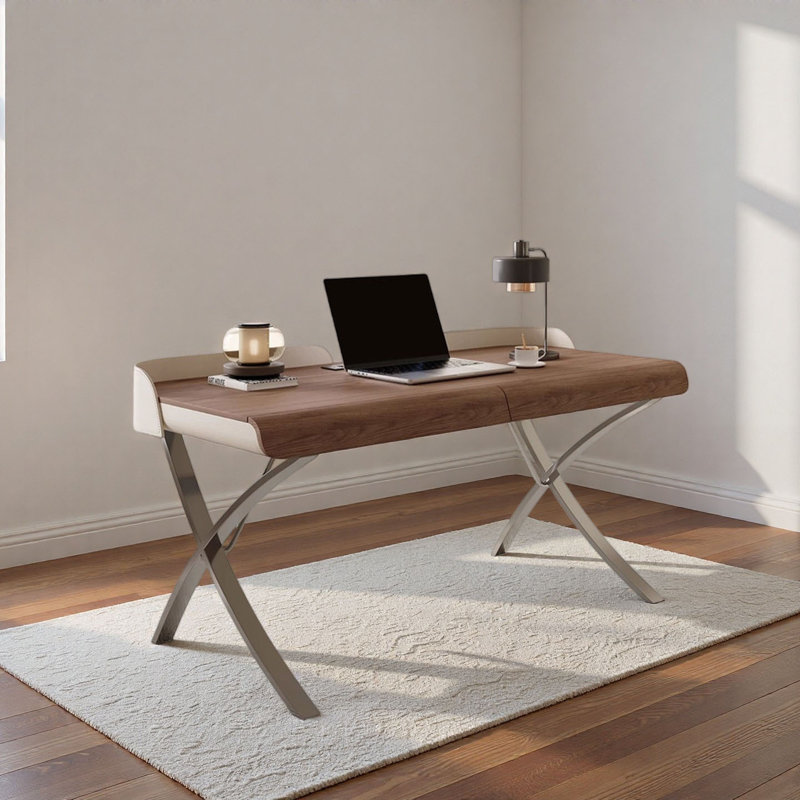 Bureau d'ordinateur italien minimaliste italien, H 32,3 po x l 47,2 po x P 27,6 po