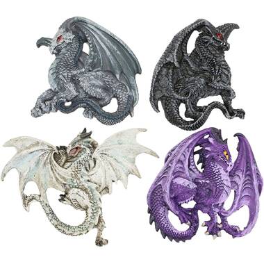 World Menagerie 4 Piece Dunmall Lord of the Forest Hoarefrost Nightfall  Thunderstrike Dragon Refrigerator Fridge Magnets Figurine Set