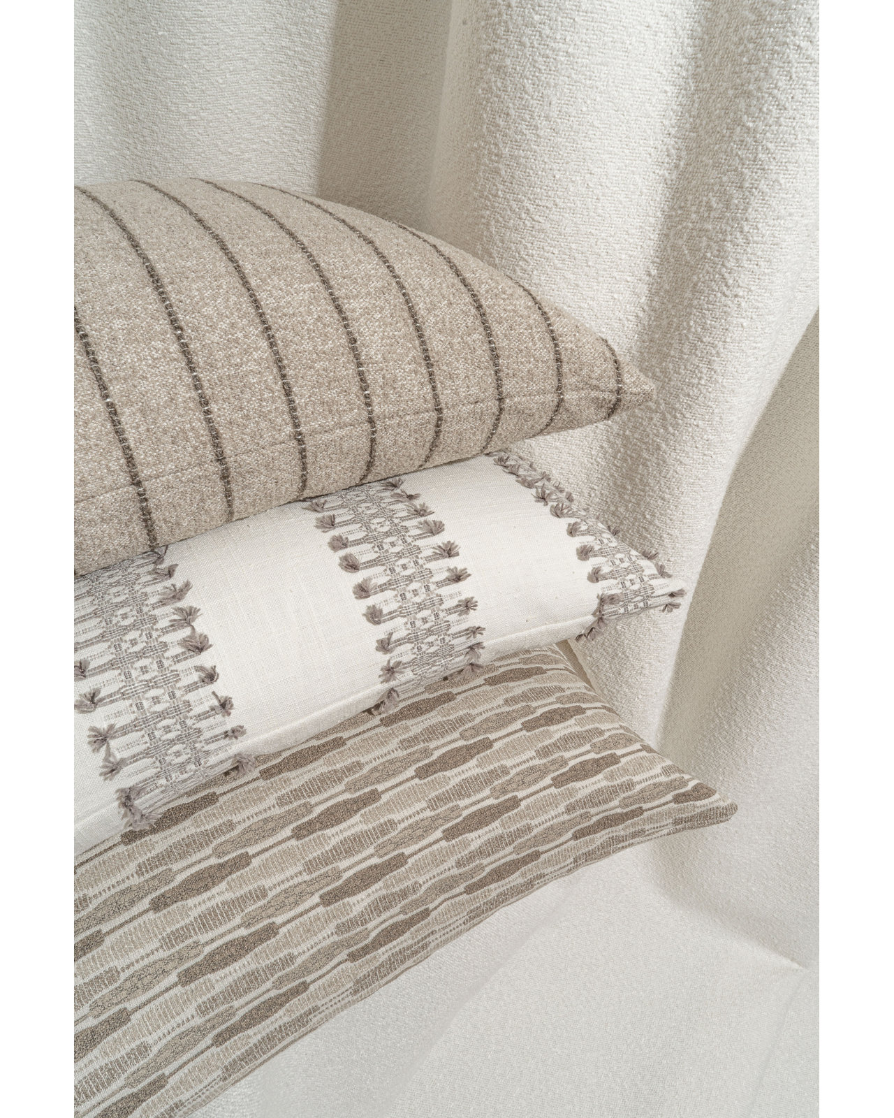 Lento Geometric Throw Pillow, Hemp, Square 22"