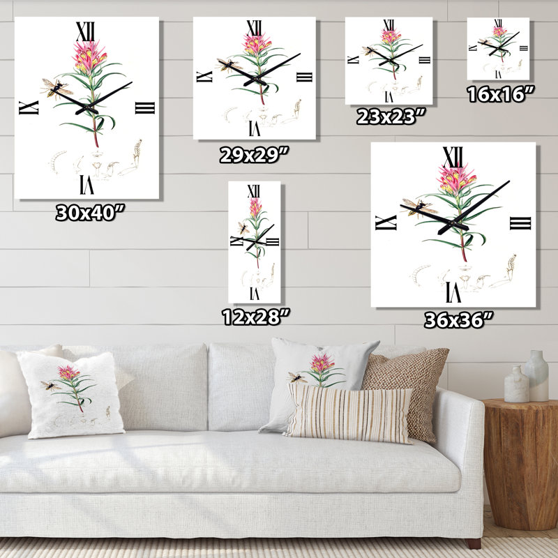 Horloge murale insectes et plantes I, Grand