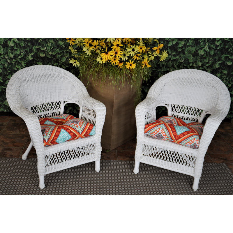 Coussin de chaise d'extérieur espagnol, Mélange de polyester rouge / orange
