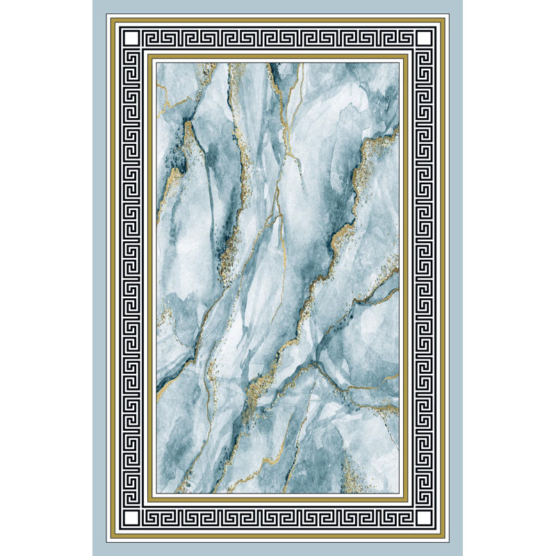 Elegant Hall Carpet, 2.6 x 9.8 Feet | 100% Polyester, 650 g/m², Pile Height: 0.3 Inches | Antibacterial, Non-Slip PVC Dot Underside | Machine Washable, 3D Digital Printing, Ideal for Modern Living Spaces