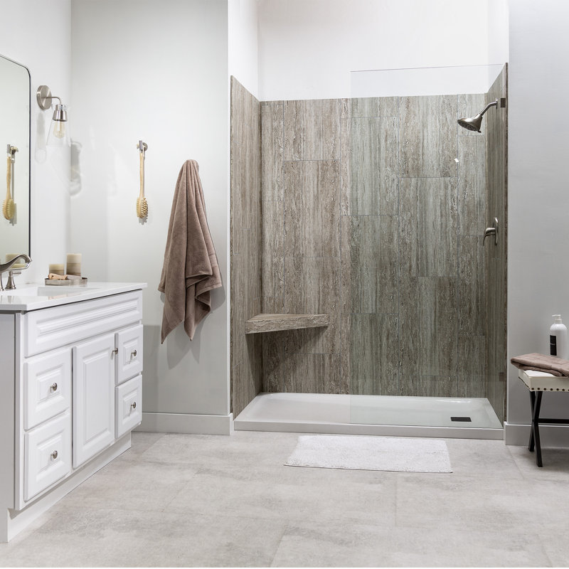 Grecian Earth Vinyl Waterproof Corner Shower Bench