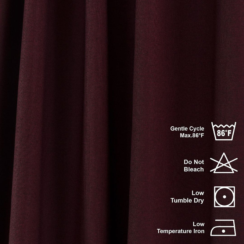 LAXTON Room Darkening Extra Long & Extra Wide Decorative Curtain, 52" W x 132" L, Burgundy