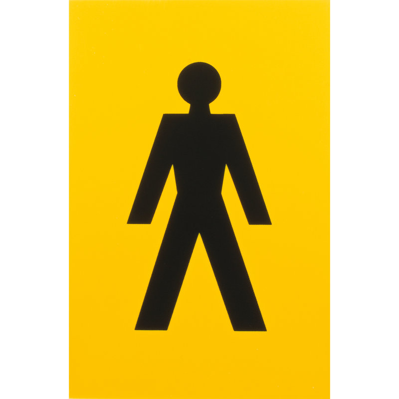 Amarys Male Sign 100Mm X 150Mm, Golden Yellow