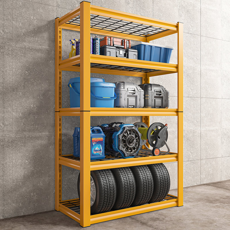 Étagère de rangement l 35,5 po pour sous-sol, H 72 po x l 36 po x P 16 po, Orange