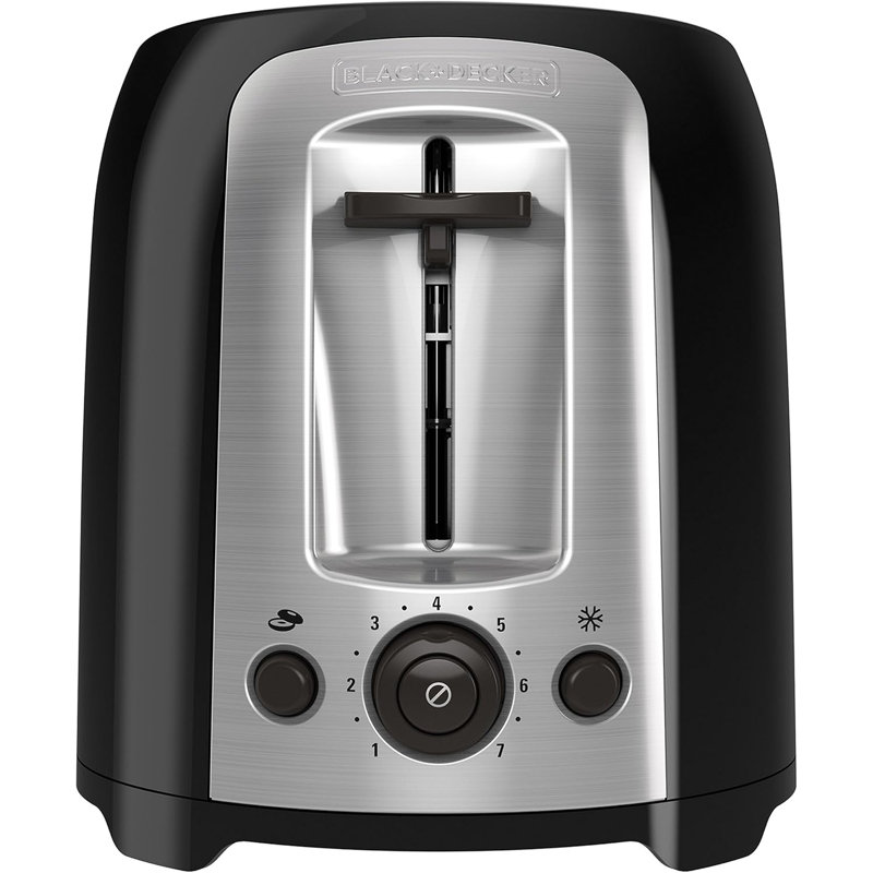 BLACK+DECKER 2-Slice Toaster, TR1278BD, Extra Wide Slots, 7 Shade Settings, 850 Watts, Frozen And Bagel Buttons