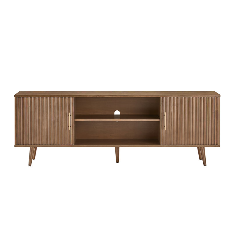 Verona 70" 2 Wood Door  TV Stand, Deep Oak
