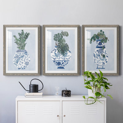 " Moonlight Vase I " 3 - Pieces Painting Print