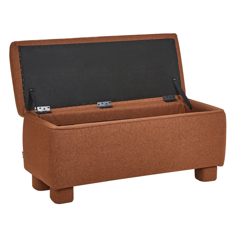 Fabric Upholstered Storage Bench, Brown