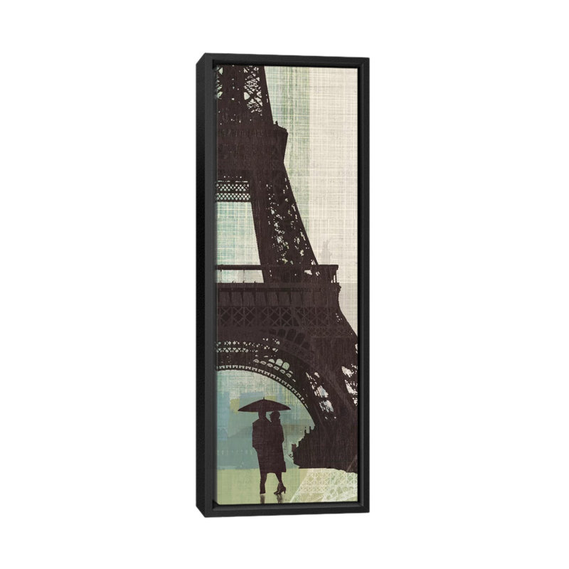 «Eiffel Tower I», impression sur toile tendue, H 36 po x l 12 po x P 1,5 po, Cadre noir