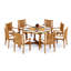 6 Seats 7 Pcs Grade-A Teak Wood Dining Set: 60" Round Table And 6 Cahyo Stacking Arm Chairs #11CH1206-320660454