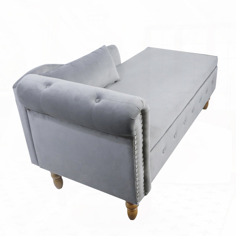 Chaise longue rembourrée pour l'intérieur, Gris, Brun