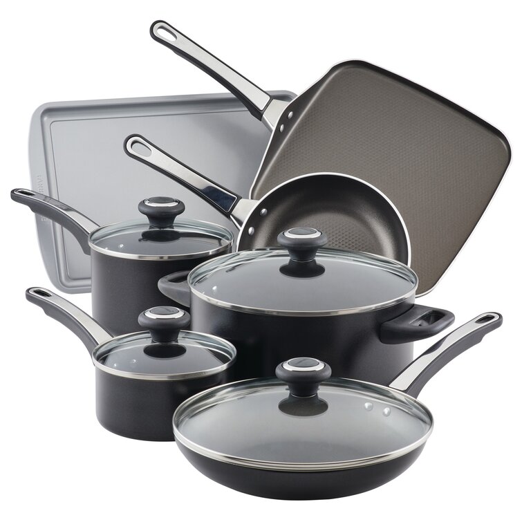 Costway 17Pcs Hard Anodized Nonstick Cookware Pots and Pans