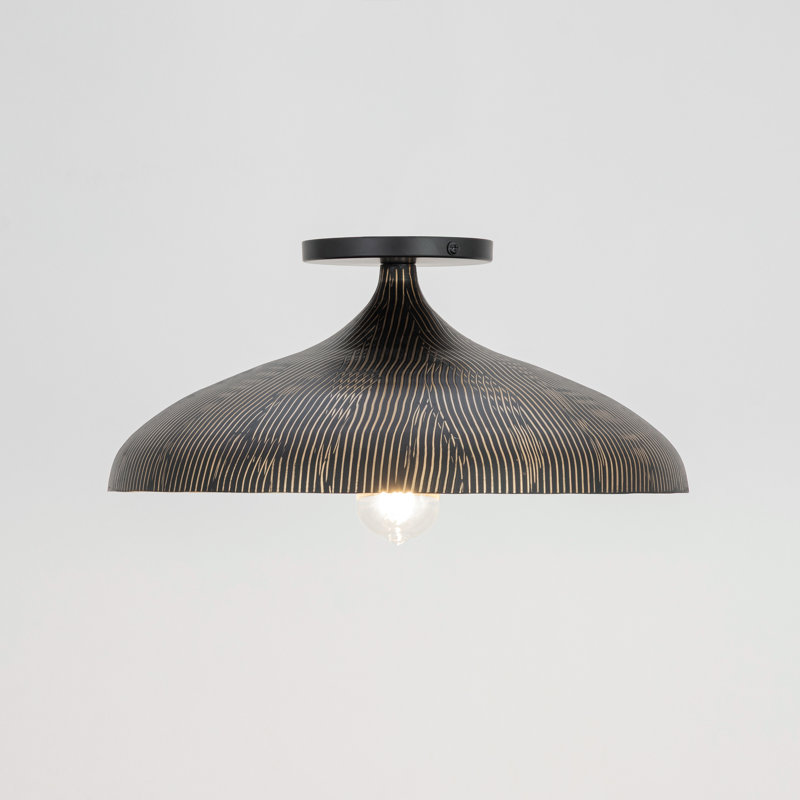 Fleur-Flush Mount, Black/Gold