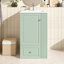 Meuble-lavabo de 20 po avec lavabo en céramique, rangement et tablettes latérales ouvertes pour salle de bain compacte