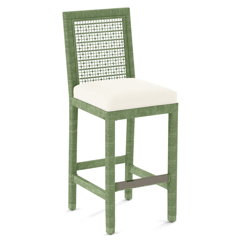 Pine Isle Bar Stool, Marquis Taupe Velvet; 0913-73, Celery